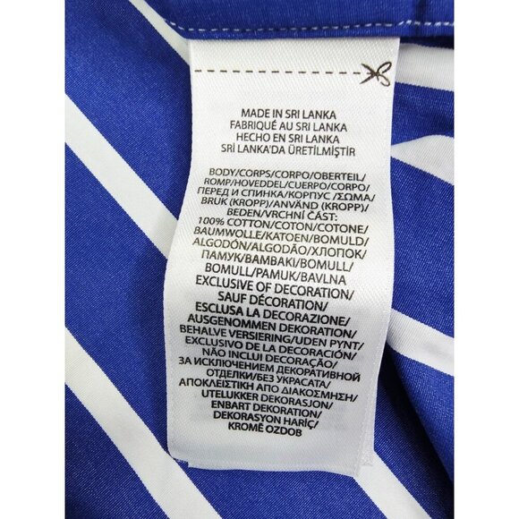 Polo Ralph Lauren Classic Fit Size 12 Womens Blue White Stripe Chest Logo Shirt - Picture 7 of 10